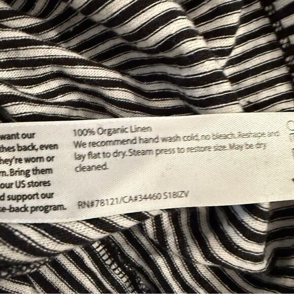 Eileen Fisher 100% Organic Linen Jersey Stripe Dress - Picture 5 of 7